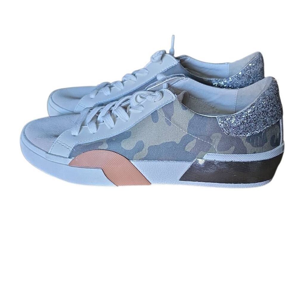 Dolce Vita Women's Size 6.5 White Silver Camo Sneakers